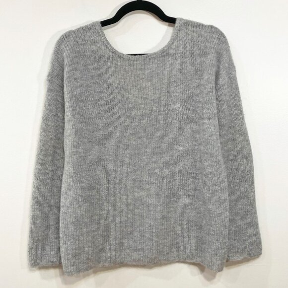 EUC Sézane Barry Alpaca Mohair V-Neck Cardigan Grey Small - Picture 4 of 8